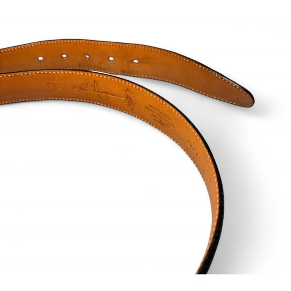 Martin Dingman Black Milled Finished Imported Leather Belt, Size 100/40, Office - Picture 4 of 7